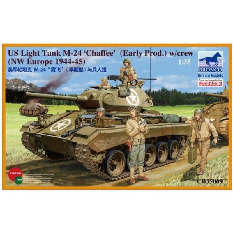 US Light Tank M-24 Chaffee (Early Prod.) w/Crew (NW Europe 1944-45) 1/35 by Bronco