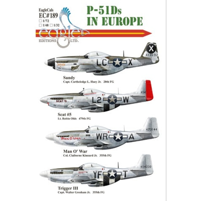 Eagle Editions Decal Set 1/32 P-51D Mustang in Europe – EC189-32