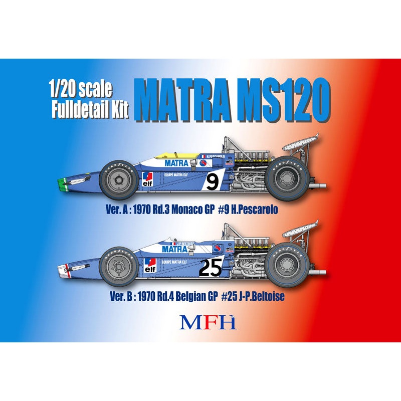 [ Back-order ] Model Factory Hiro K409 1:20 Fulldetail Kit MS120 Ver.A 1970 Rd.3 Monaco GP #9 H.Pescarolo MFH