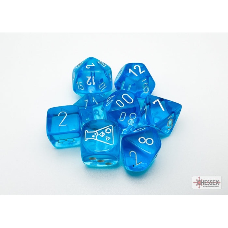 Chessex Translucent 7-Die Set Tropical Blue/White CHX30063