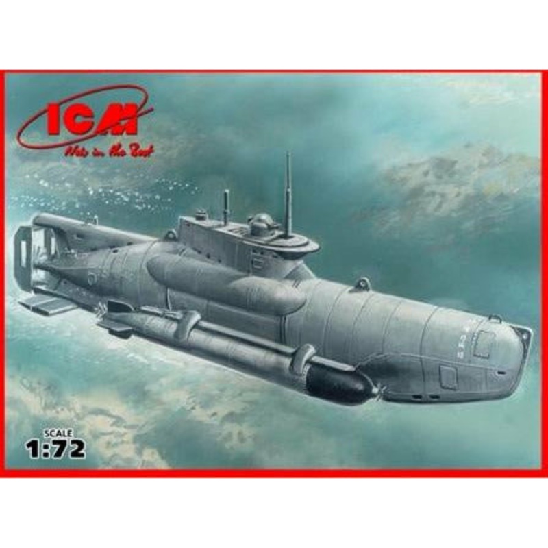 U-Boat Type XXVIIB Seehund (late) 1/72 WWII German Midget Submarine Model Kit #S.007 by ICM