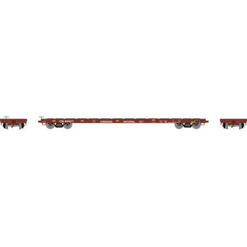HO RTR 60′ Flat Car, CN #49497