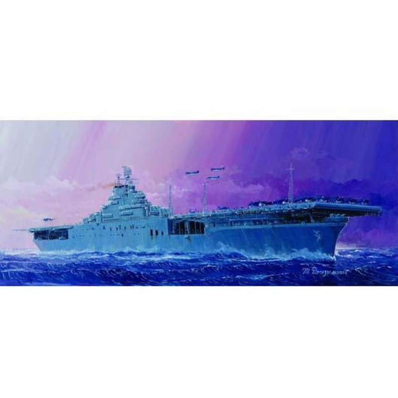 USS Essex CV-9 Aircraft Carrier 1/700 Model Ship Kit #05728 by Trumpeter