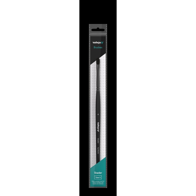 Vallejo Brush B06004 Flat Shader #4 Synthetic Filbert