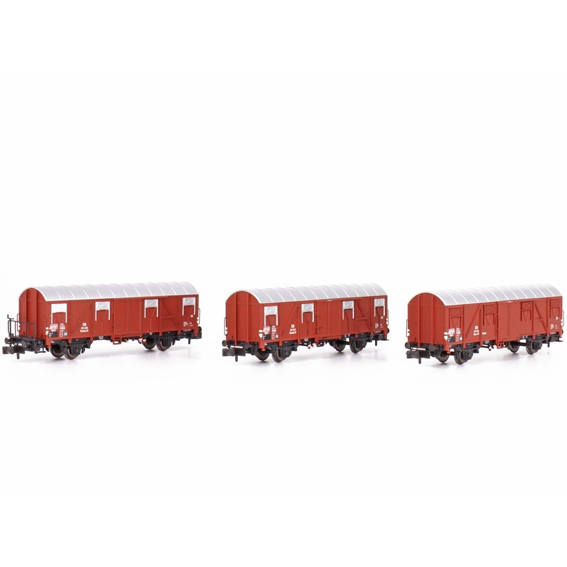 3 piece freight car set Glmmhs 57, DB, Ep.III