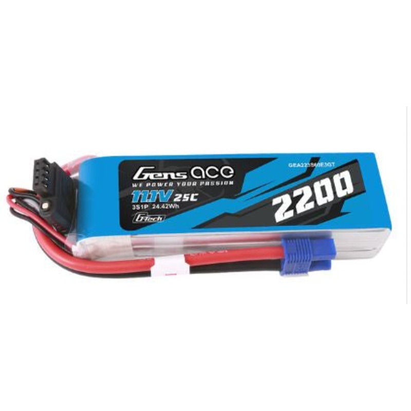 Gens Ace G-Tech Smart 3S LiPo Battery 60C (11.1V/2200mAh) w/EC3 Connector – GEA223S60E3GT