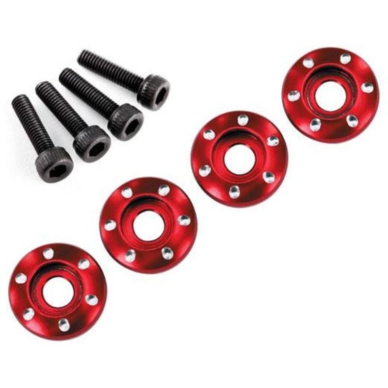 LaTrax Wheel Nut Washer (Red Aluminum) (4) – TRA7668R