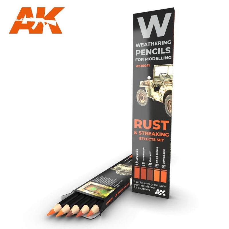 AK-10041 Watercolor Pencil Set – Rust and Streaking