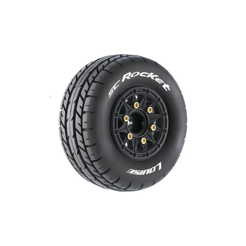 Louise R/C SC-Rocket 2.2/3.0 – 12,14,17mm Rem Hex Blk Whls (2) – LOULT3154SB
