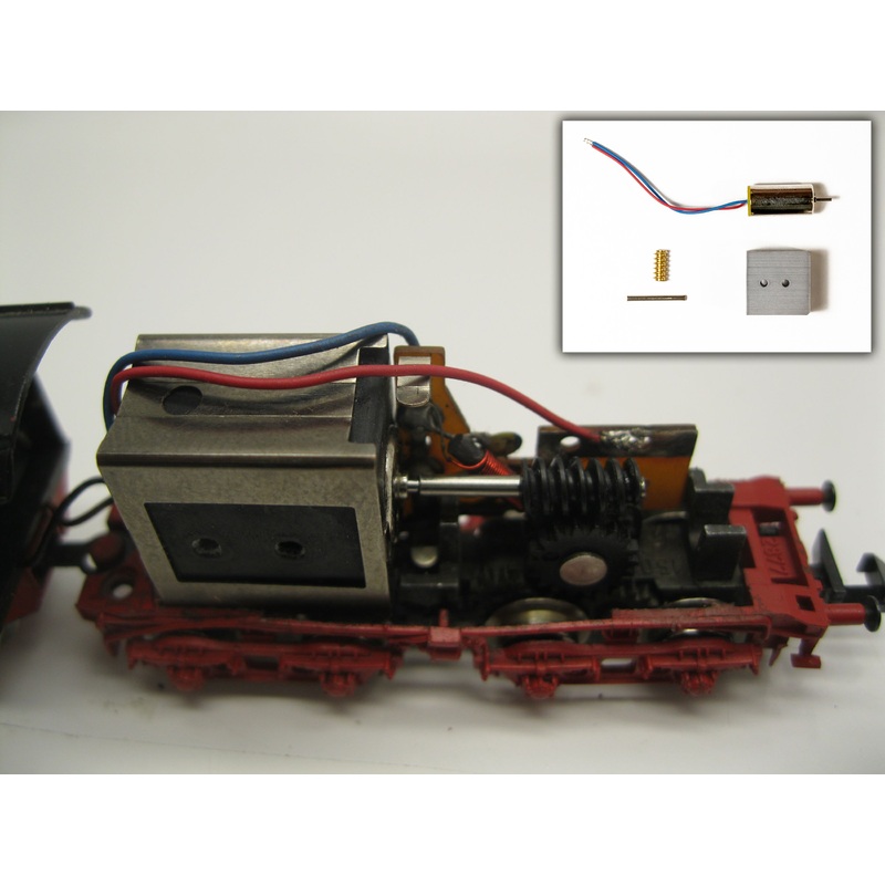 Conversion kit with bell armature motor replaces Fleischmann motor 507078