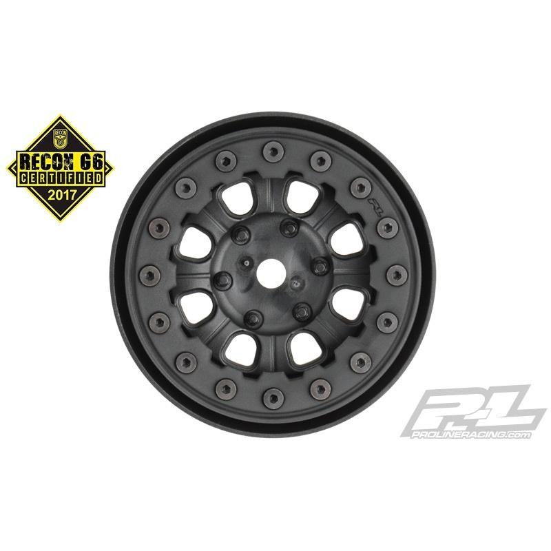 PRO2747-15 Pro-Line Denali 1.9 Black/Black Bead-Loc 8 Spoke Front or Rear Wheels (2) for Rock Crawlers