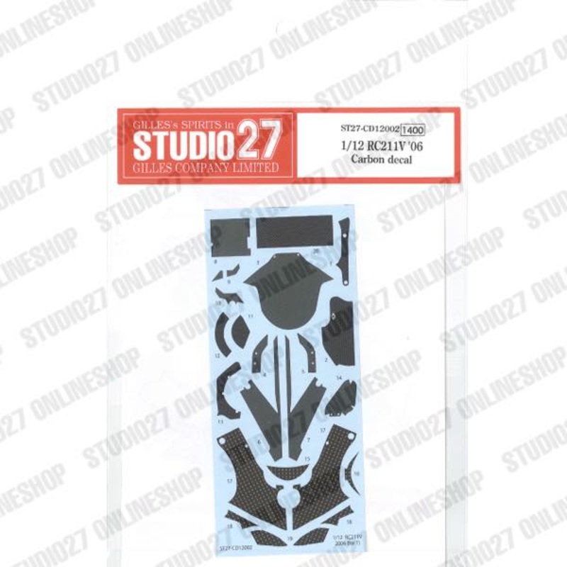 [ Back-order ] STUDIO27 CD12002 1:12 RC211V ’06 Carbon decal for TAMIYA [Carbon Decal]