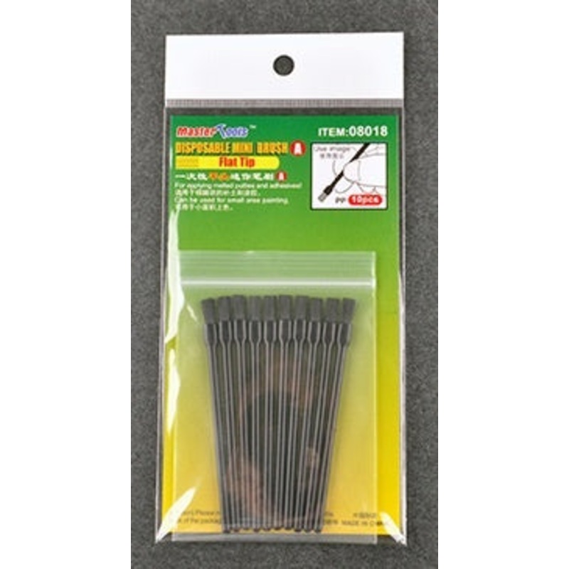 Master Tools Disposable Mini Flat Brush 10pcs – 08018