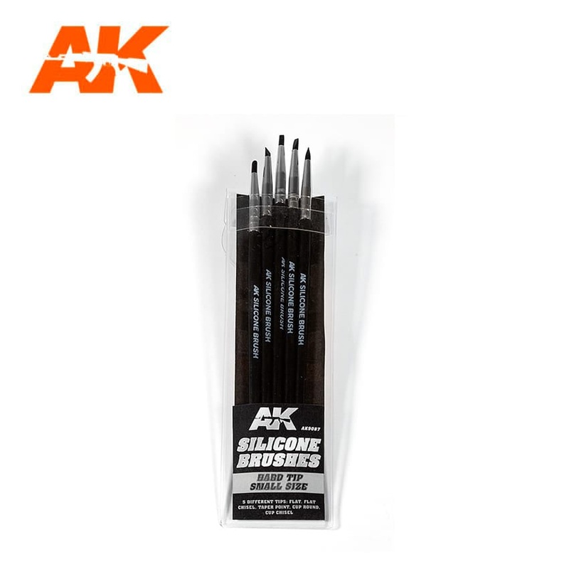 AK Interactive Silicone Brushes Hard Tip, Small – 5Pk #AK-9087