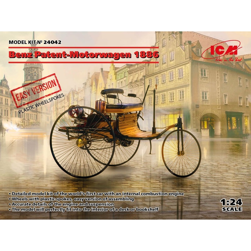 Benz Patent-Motorwagen 1886 (Early Version – Plastic Wheelspokes) 1/24 #24042 by ICM