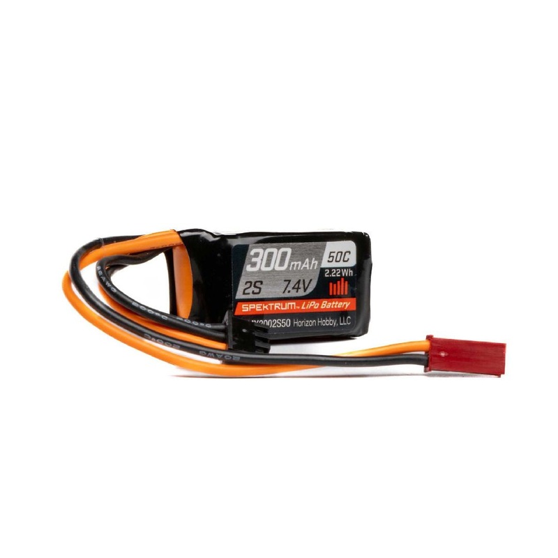 Spektrum RC 2S 50C LiPo Battery Pack w/JST Connector (7.4V/300mAh) – SPMX3002S50