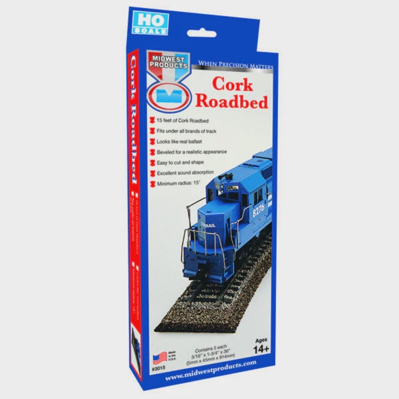 Cork Roadbed HO 15′ 5 PK