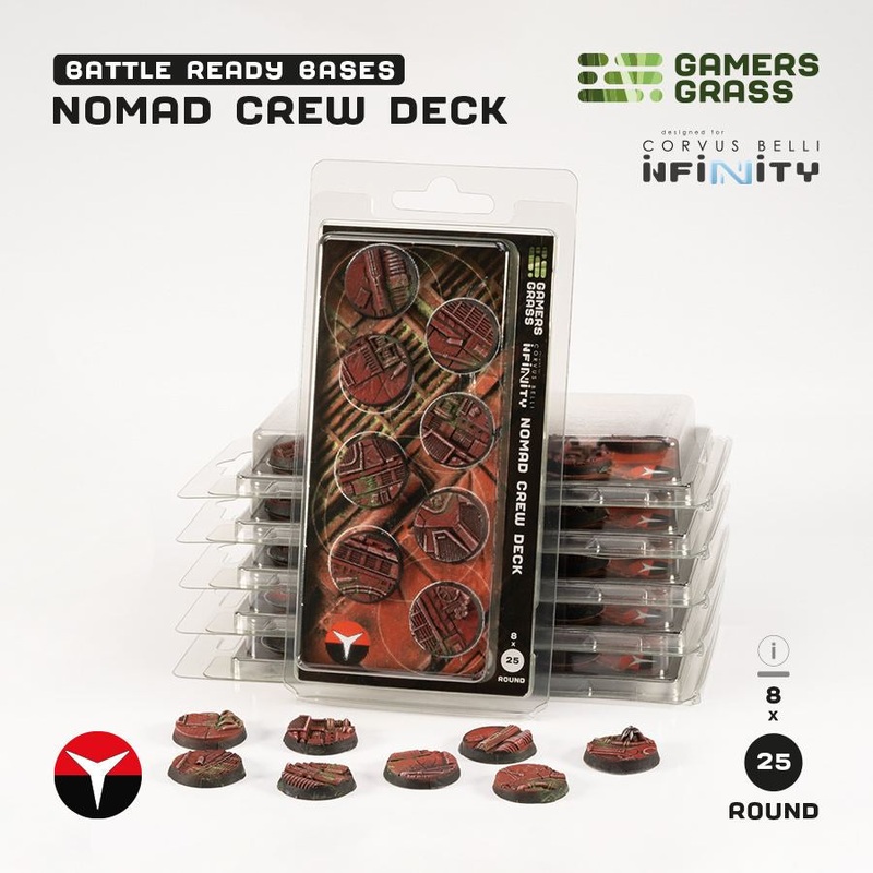 Gamers Grass Battle Ready Bases – Nomad Crew Deck – Round 25mm (8x)