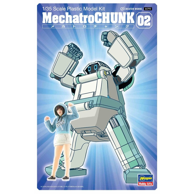 Mechatrochunk No.02 Grayish Mint + Support Girl 1/35 #64793 by Hasegawa