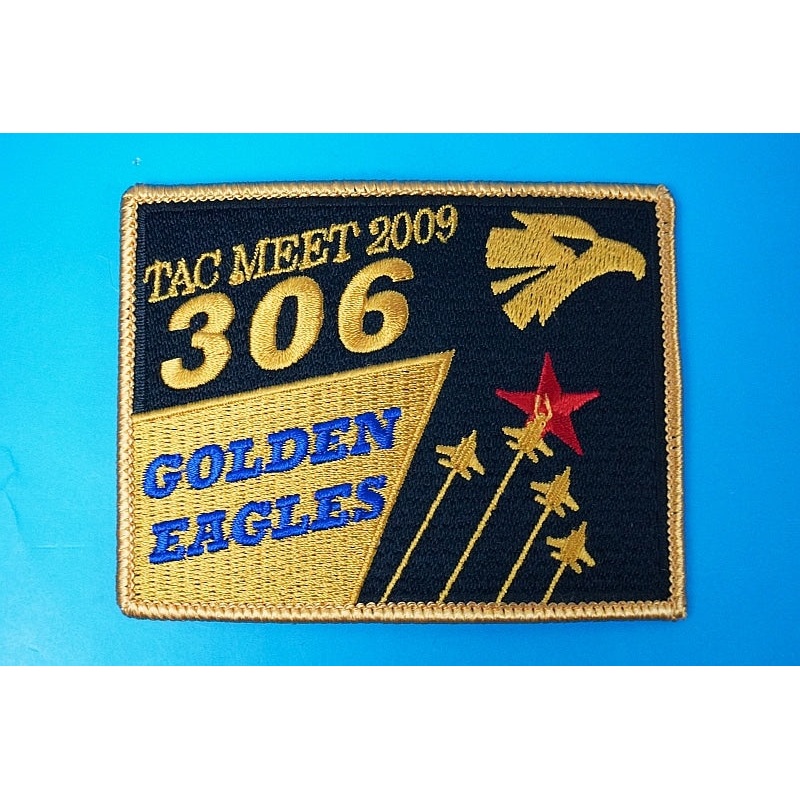 Patch JASDF 306th Squadron Golden Eagles War 2009 Komatsu Base Square without hook and loop