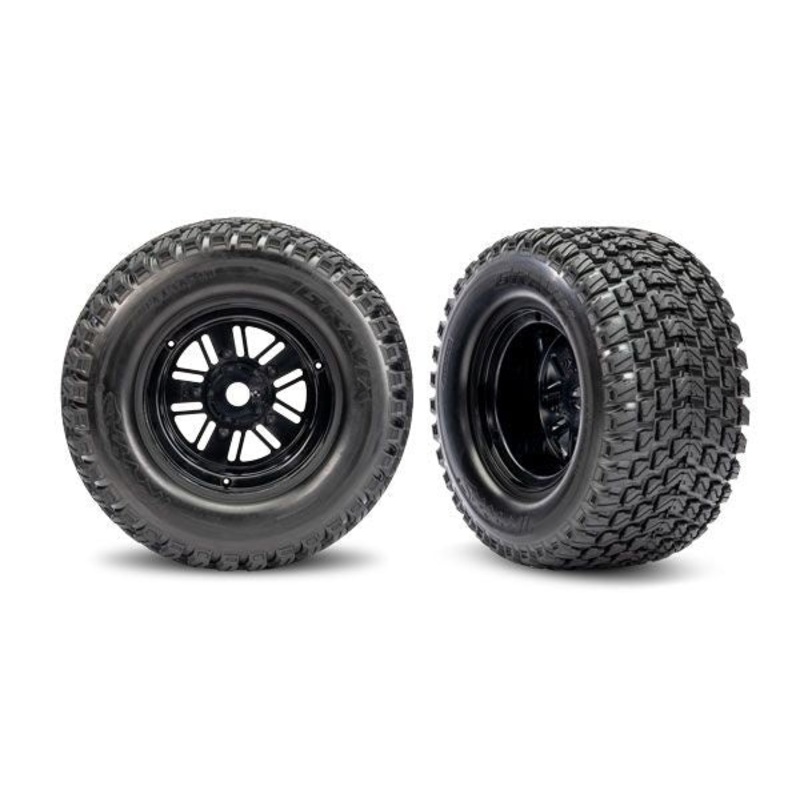 Traxxas Tires & wheels, Funco (Gravix, rear)(1 left, 1 right) – TRA10947
