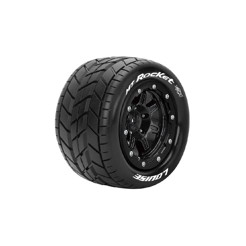 Louise R/C MT-Rocket on Black Whls for Maxx 5.3 OD (2) – LOULT3328SB