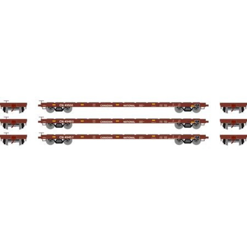 HO RTR 60′ Flat Car, CN #(3)