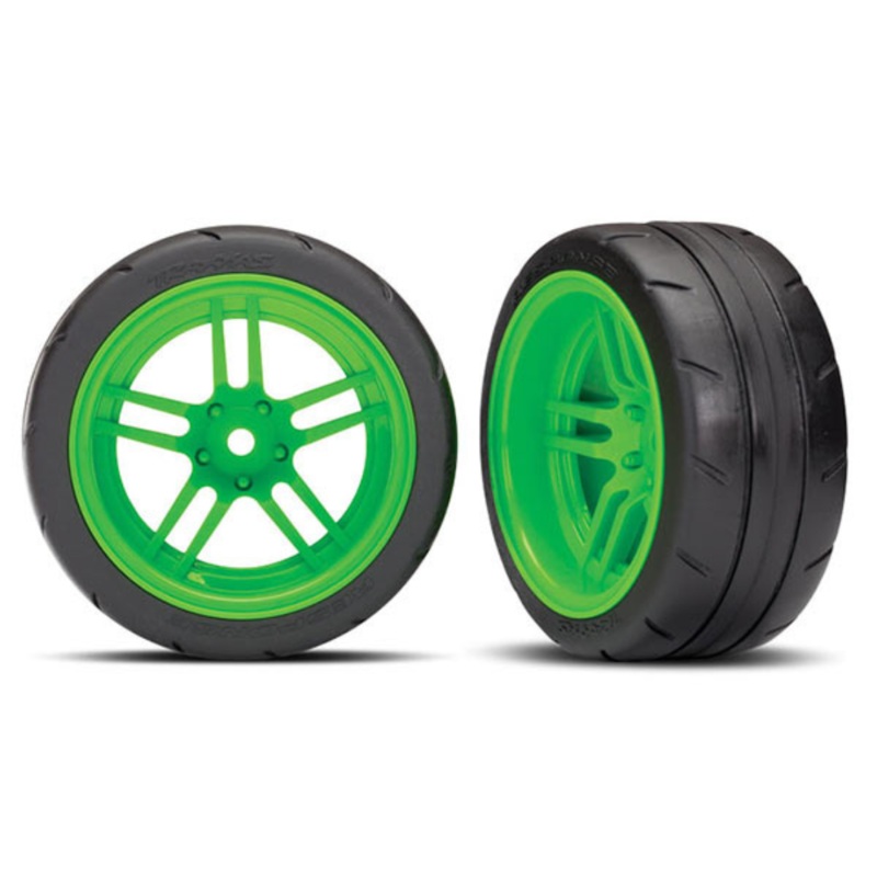 Traxxas Extra Wide Rear Tires & Wheels Assembled – Assorted Colours TRA8374