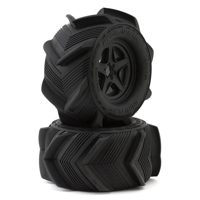 UpGrade RC Snow Plow 2.8 Pre-Mounted Sand/Snow Tires w/5-Star Wheels (2) (17mm/14mm/12mm Hex) – UPG-10002