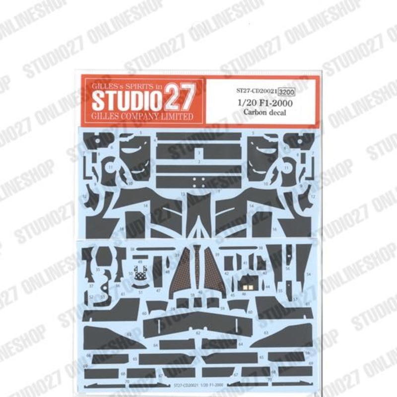 [ Back-order ] STUDIO27 CD20021 1:20 F1-2000 Carbon decal forTAMIYA [Carbon Decal]
