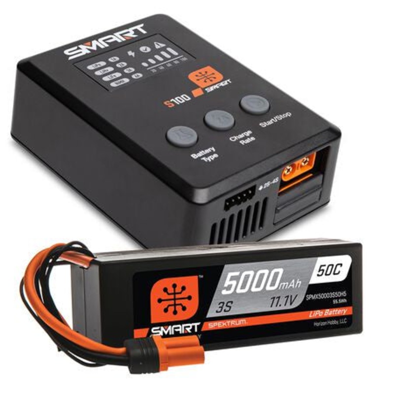 Spektrum RC Smart PowerStage Surface Bundle w/3S Smart 50C LiPo Battery (5000mAh) (IC5) – SPMX-1034