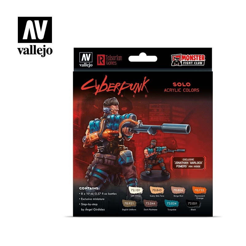 VAL72309 Cyberpunk Red Solo Jonathan ‘Warlock’ Powers Paint Set
