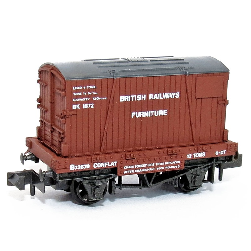 wagon Conflat + Container British Railways
