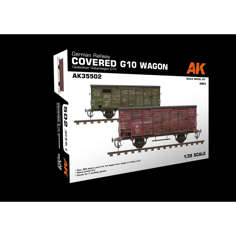 German Railway Covered G10 Wagon Gedeckter Guterwagen G10 1/35 #35502 by AK Interactive