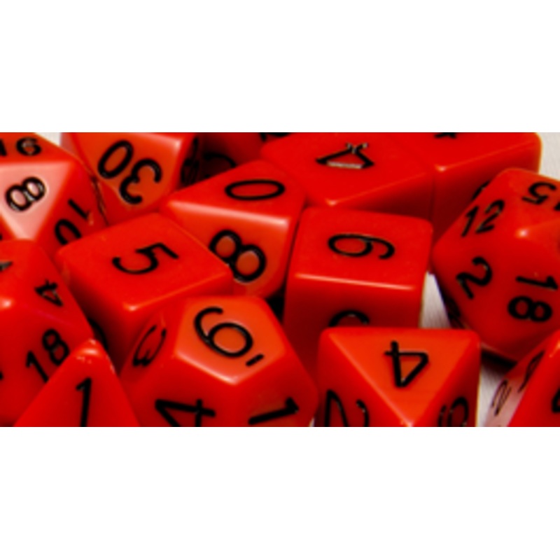 Role 4 Initiative Set Of 15 Dice: Opaque Red w/ Black