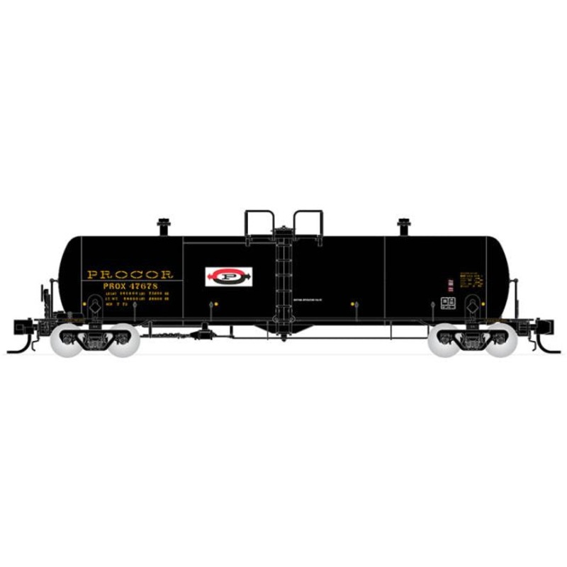 Procor 20K gal Tank Car: PROX As delivered Split P Logo – Single Car 47678
