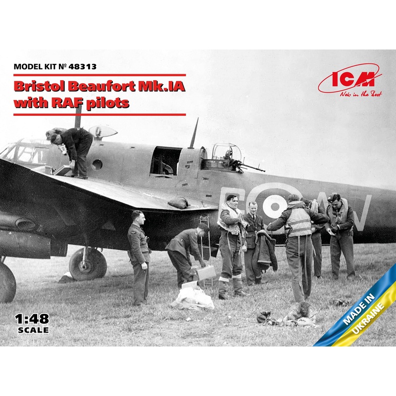 Bristol Beaufort Mk.IA with RAF Pilots 1/48 #48313 by ICM