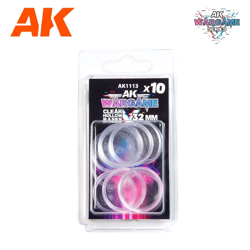 AK Interactive Plastic Wargame Bases Clear Hollow Base – 32mm (10 Units) AK-1113