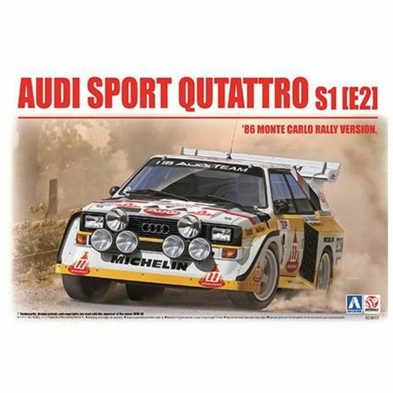 Beemax Audi Sport Quattro S1 E2 ’86 Monte Carlo Rally Ver. 1/24 Model Car Kit #10398 by Aoshima