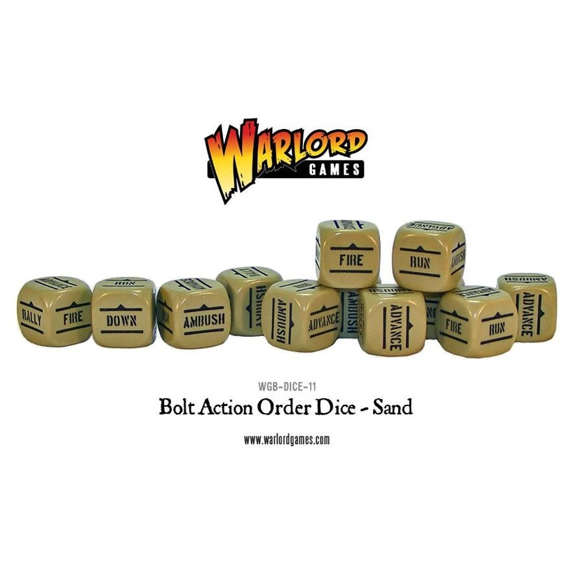 Bolt Action Orders Dice – Sand (12) WLG-WGB-DICE-11 by Warlord Games