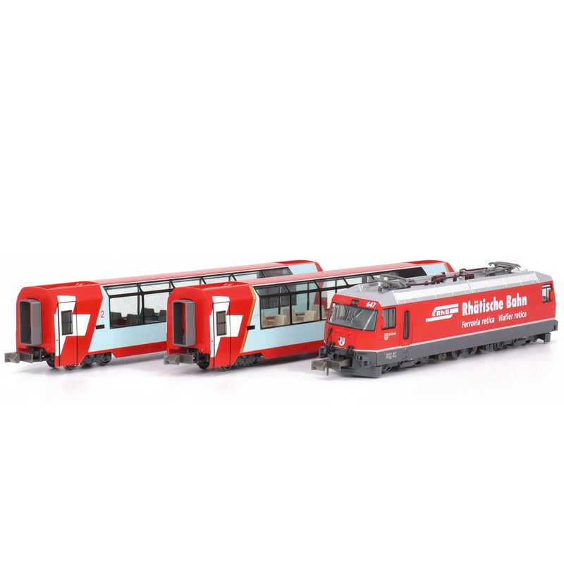 Train set with electric locomotive RhB Glacier Express Ep.VI 3-part