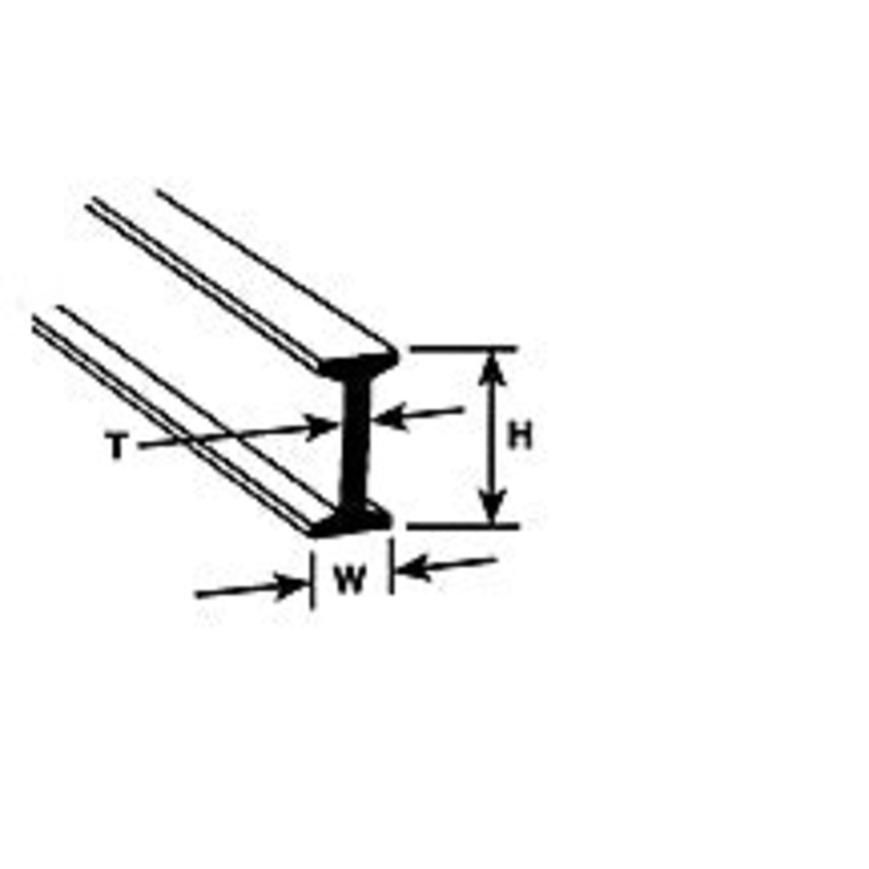 Plastruct 1/4 Styrene Beam 24 Length (5 pc) PLA90516