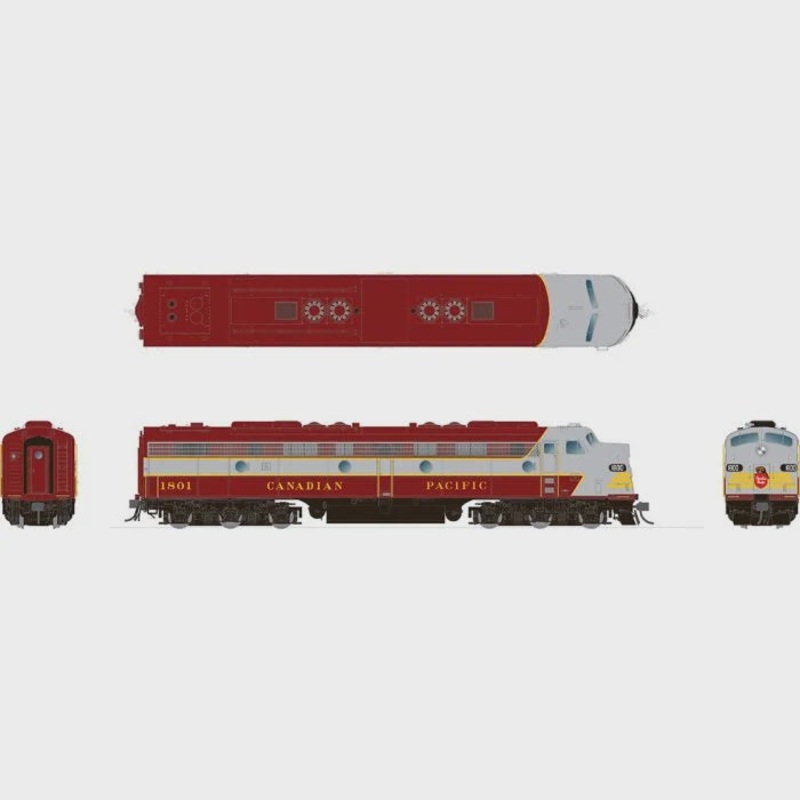 Rapido 28512 HO EMD E8A (DC/DCC/Sound): Canadian Pacific – Block Scheme: #1800