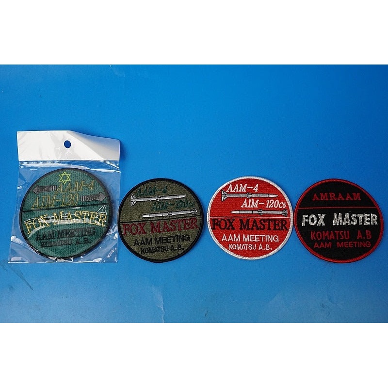 Patch JASDF AAM-4 AIM-120c5 FOX MASTER/Fox Master Komatsu Air Base 4 types 4 pieces set without hook and loop