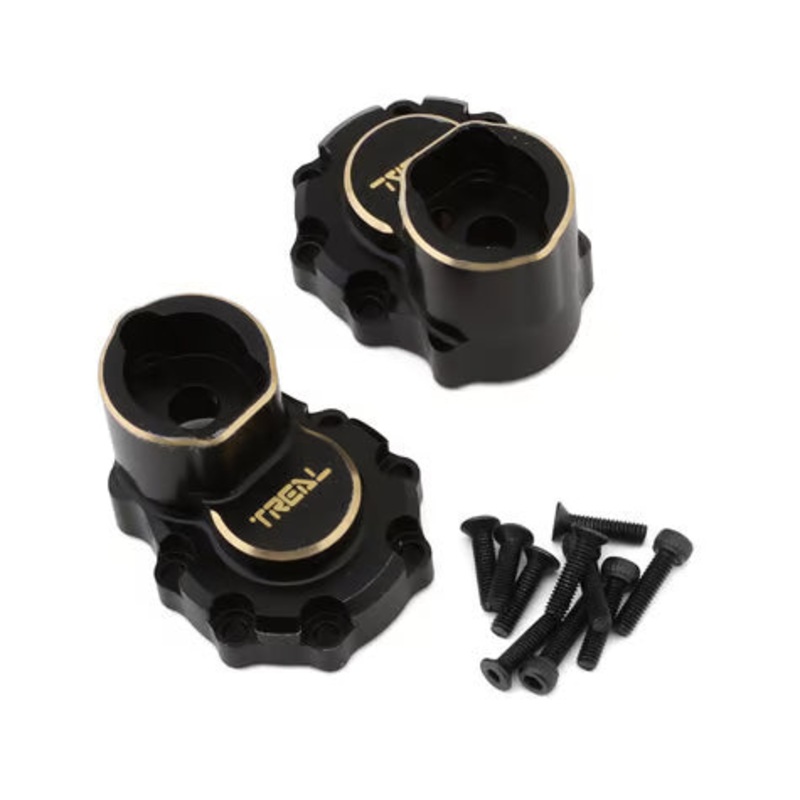 Treal Hobby Brass Rear Inner Portal Housing Covers for Traxxas TRX-4 (Black) (2) (42.75g) – TLHTTRX4-03