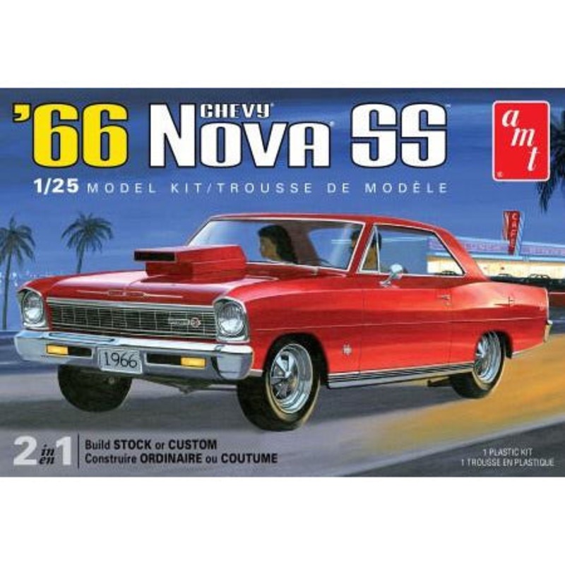 1966 Chevrolet Nova SS 1/25 Model Car Kit #1198 by AMT