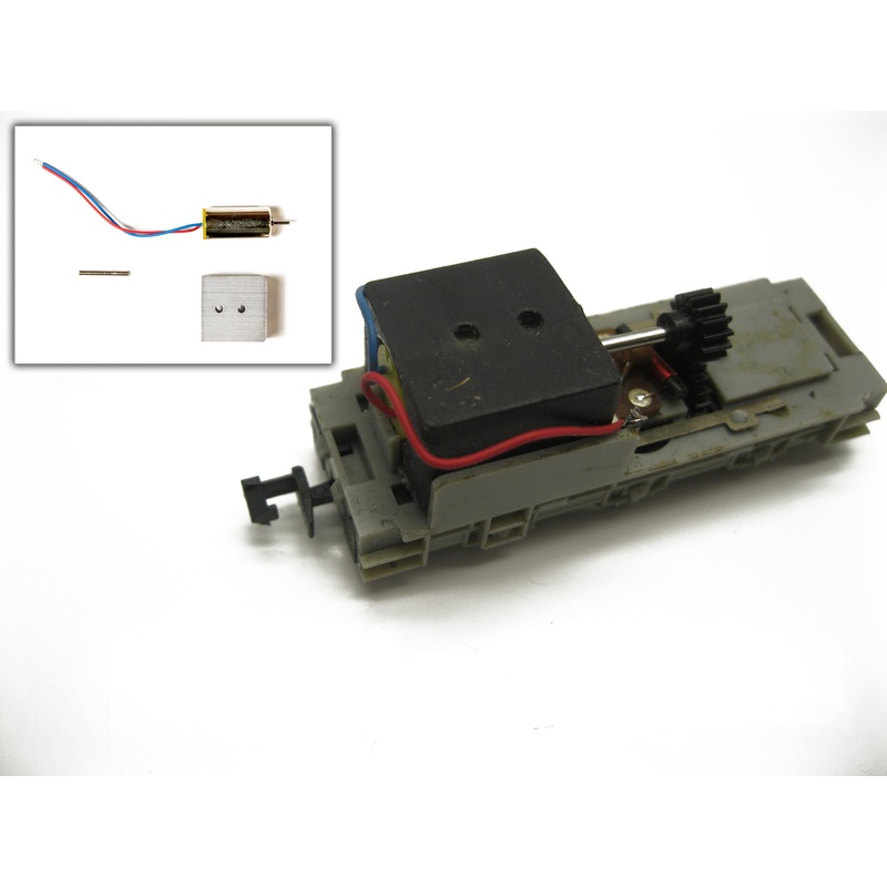 Conversion kit with bell armature motor Fleischmann works locomotive, rail cleaning locomotive