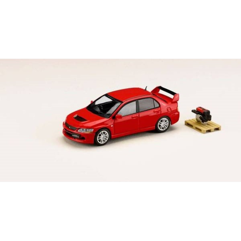 [ Back-order ] Hobby Japan HJ645054R 1:64 MITSUBISHI LANCER EVOLUTION 9 GSR with Engine Display Model RED SOLID Diecast model car