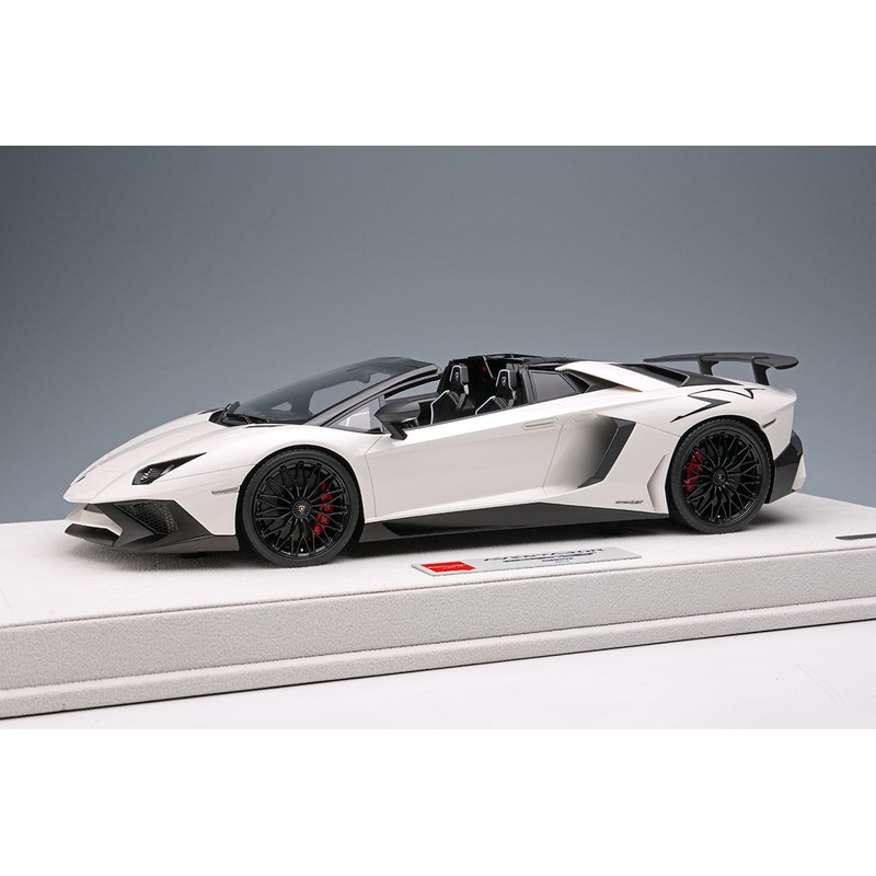 [ Back-order ] Make Up EIDOLON EML007C 1:18 Lamborghini Aventador LP750-4 SV Roadster 2015 Pearl White (Black Large SV Logo) model car