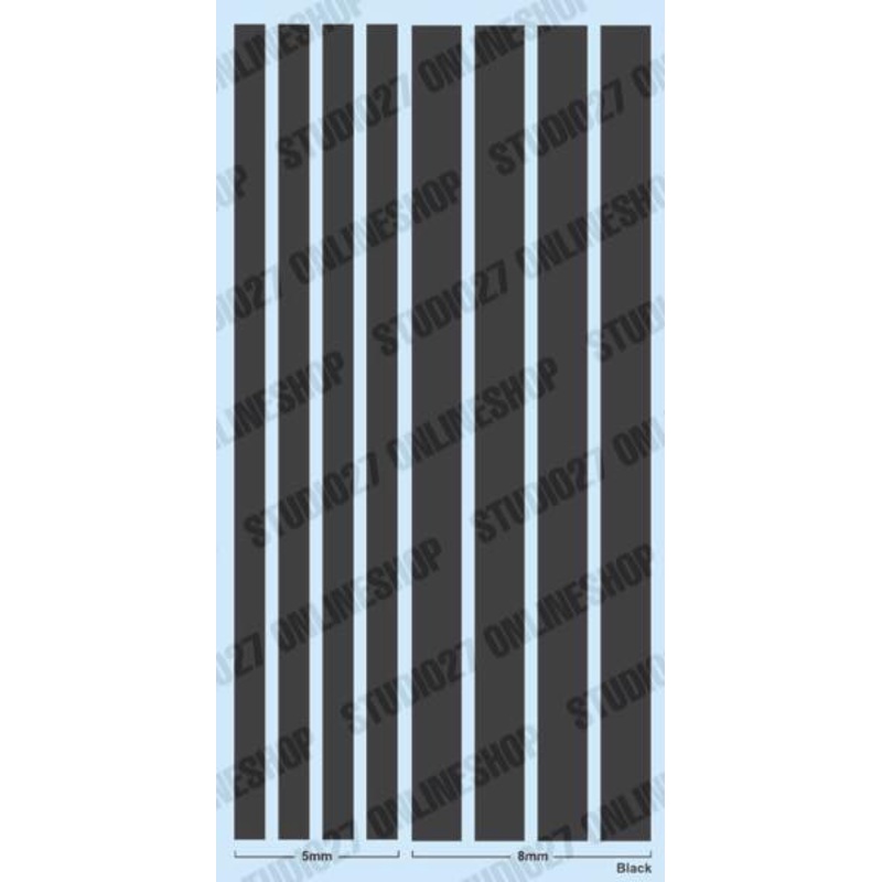 [ Back-order ] Studio27 FP0046 Line decal : Black [5mm,8mm] Original Decals
